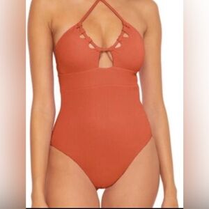 Becca Cutout Ribbed One Piece Swimsuit